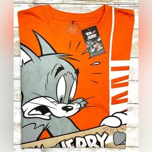 Tom & Jerry Graphic Tee - Bright Orange New with Tag Size XL